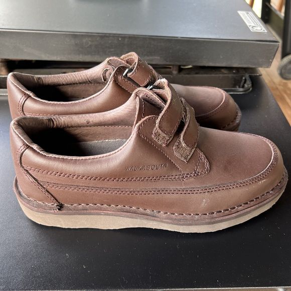 FOOTONIC II Mens Eva-Tech Quick Grip Walkabout Size 8.5 Brown Leather Shoes - Picture 3 of 6